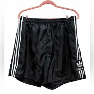 adidas Black Shorts with White Three-Stripe Trim